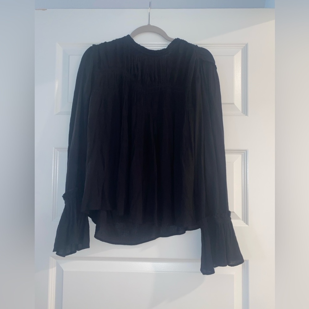 Free People Women’s Black Blouse - Medium